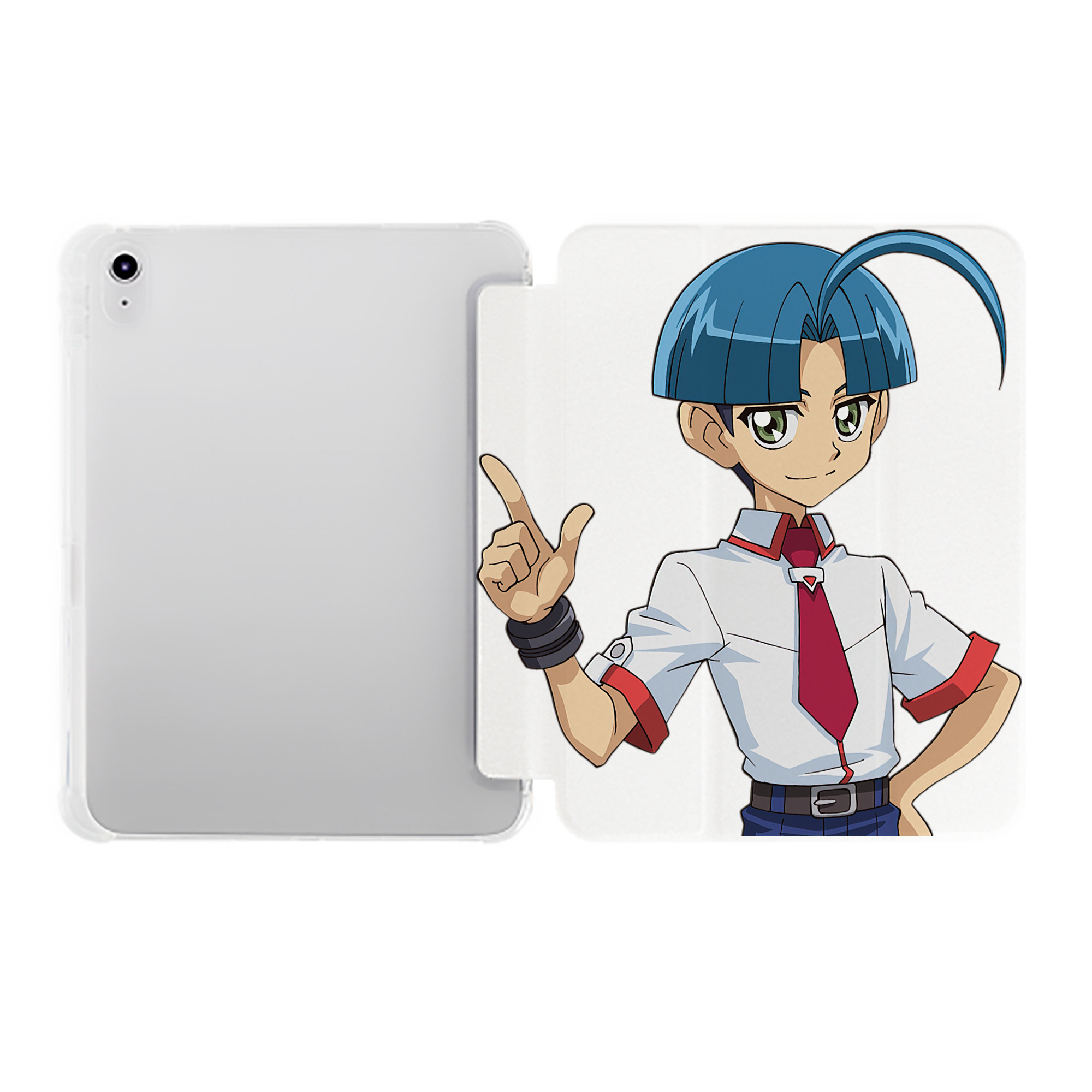 （画像用） 遊☆戯☆王 Yu-Gi-Oh! IPad ケース ペン収納付き 三つ折りスタンド PUレザー×シリコン 対応機種9.5/10.5/10.9インチ